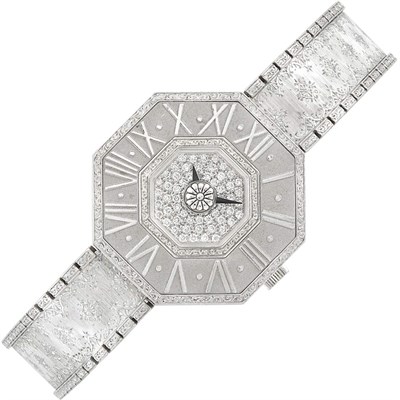 Lot 357 - White Gold and Diamond 'Oktachron' Wristwatch, Gianmaria Buccellati