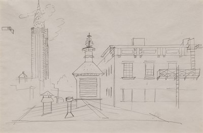 Lot 41 - Stuart Davis American, 1892-1964 Rooftop View...