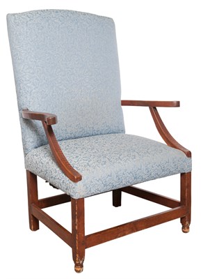 Lot 208 - Federal Upholstered Cherry Lolling Chair With...