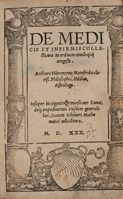 Lot 350 - [MEDICAL] MANFREDI, GIROLAMO [SCHONER,...