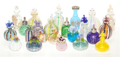 Lot 397 - Group of Eleven Italian Glass Perfume Bottles;...