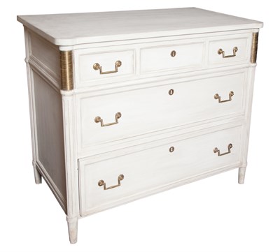 Lot 148 - Baltic Neoclassical Style White Painted Wood...