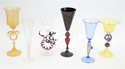 Lot 394 - Group of Eleven Italian Glass Goblets Height...