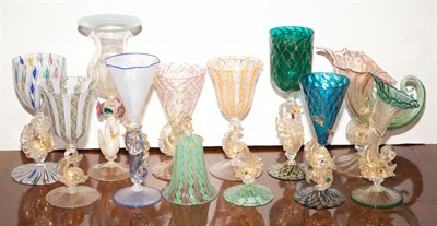 Lot 395 - Group of Eleven Italian Glass Goblets with...