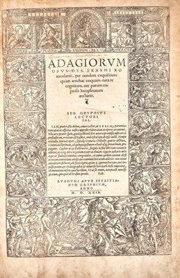 Lot 310 - ERASMUS, DESIDERIUS Adagiorum Opus, per eundem...