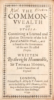 Lot 315 - MORE, THOMAS, Sir, Saint The common-vvealth of...