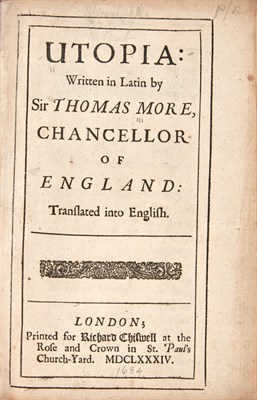 Lot 316 - MORE, THOMAS, Sir, Saint Utopia: Written in...