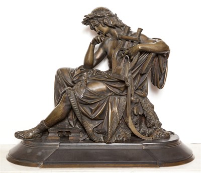 Lot 572 - French Bronze Seated Figure of Orpheus After a...