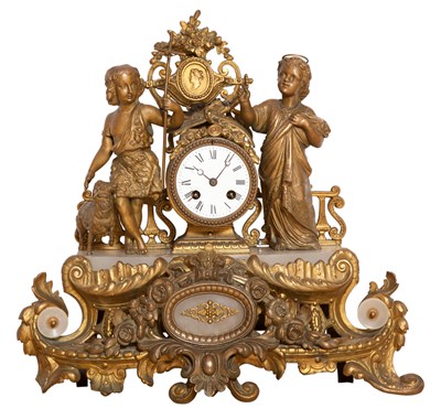 Lot 546 - French Gilt-Metal and White Onyx Figural...