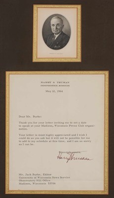 Lot 185 - [PRESIDENTS] Group of signed items. Comprising...