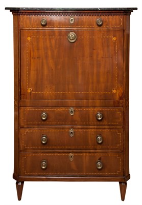 Lot 484 - Empire Style Inlaid Mahogany Marble Top...