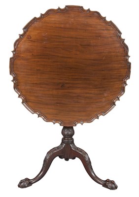 Lot 268 - George III Mahogany Piecrust Tea Table Raised...