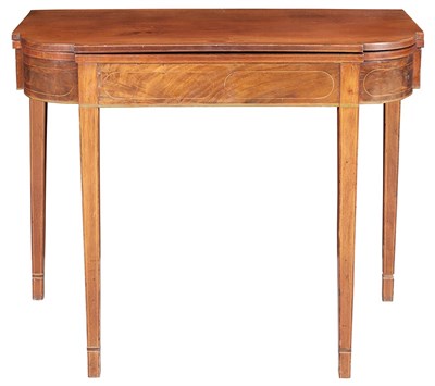 Lot 251 - Federal Inlaid Mahogany Fold-Over Card Table...
