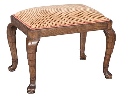 Lot 222 - George I Style Walnut Upholstered Stool The...