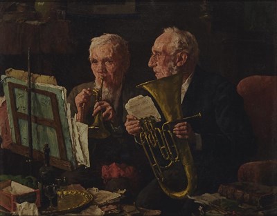 Lot 52 - Louis Moeller American, 1855-1930 Playing a...