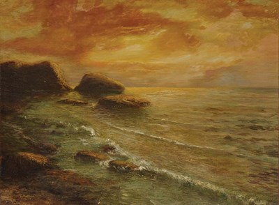 Lot 47 - Edward Moran American, 1929-1901 Ocean Sunset...