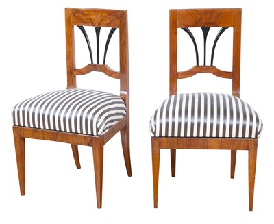 Lot 132 - Set of Seven Biedermeier Fruitwood Side Chairs