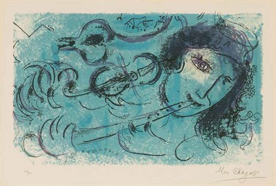 Lot 35 - Marc Chagall LA JOUEUR DE FLÛTE (M. 197) Color...