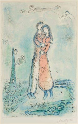 Lot 46 - Marc Chagall LA JOIE (M. 976) Color lithograph,...