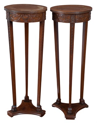 Lot 135 - Pair of George III Style Mahogany Urn Stands...