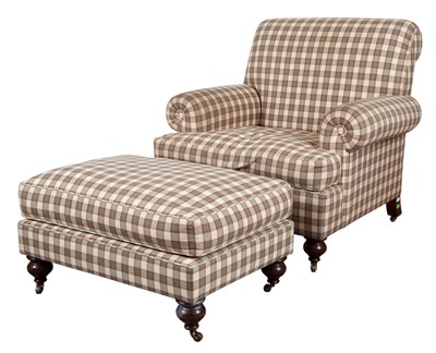 Lot 139 - Upholstered Oversized Chair and Ottoman