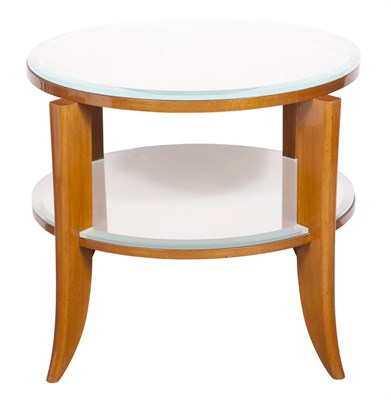 Lot 190 - Art Deco Style Glass Top Fruitwood Occasional...