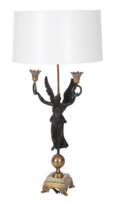 Lot 171 - Empire Style Patinated-Bronze Figural...