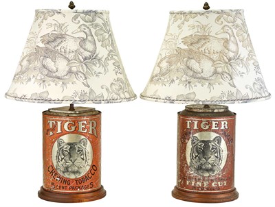 Lot 362 - Pair of American Red Painted Tin 'Tiger...