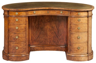 Lot 567 - Victorian Burr-Walnut and Part-Ebonized Kidney-...