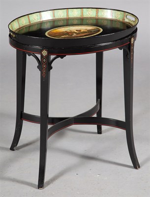 Lot 546 - Regency Tole-Peinte Tray on Later Stand First...