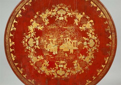 Lot 436 - Chinese Export Red Lacquer and Parcel-Gilt...