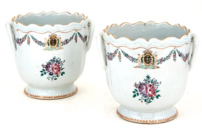Lot 403 - Pair of Chinese Export Famille Rose Porcelain...