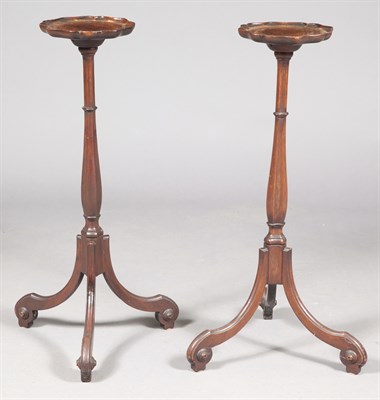 Lot 396 - Pair of George II Style Mahogany Candlestands...