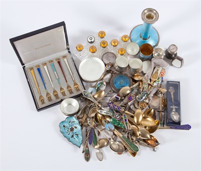 Lot 400 - Group of Silver, Silver Plate and Enamel...