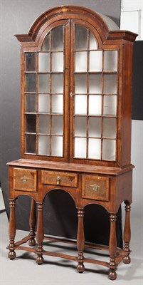 Lot 322 - William and Mary Style Walnut Vitrine Cabinet...