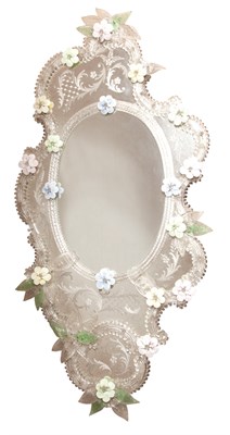 Lot 381 - Italian Rococo Style Cartouche Shaped Floral...