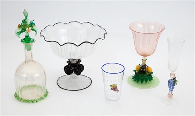 Lot 391 - Group of Five Italian Glass Articles Height of...