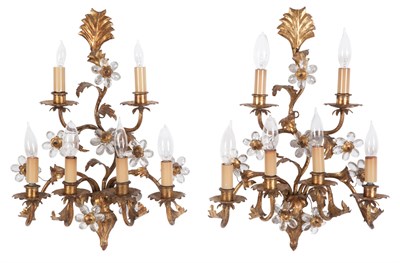 Lot 413 - Pair of Louis XV Style Floral Decorated...