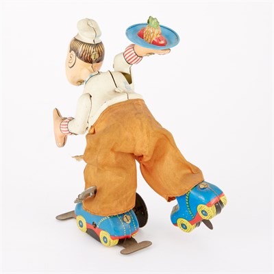 Lot 243 - Wind-up Chef Tin Litho Toy TPS Japan Height 6...