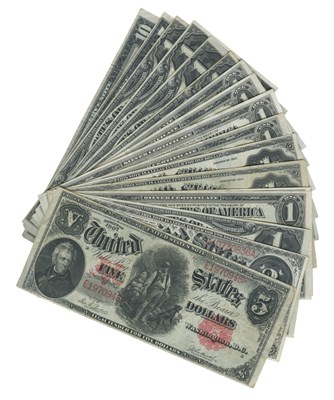 Lot 1105 - United States Large Size Currency Group of...