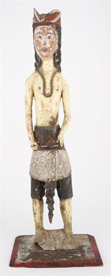Lot 390 - Indonesian Carved and Painted Wood Standing...