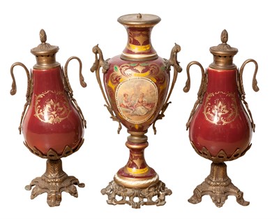 Lot 134 - Group of Three French Style Metal Mounted...