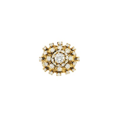 Lot 204 - Gold and Diamond Dome Ring