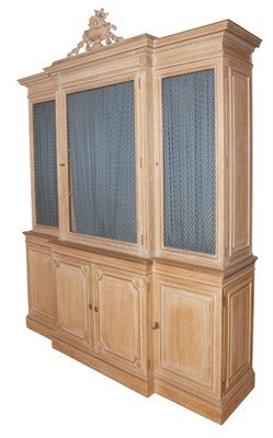 Lot 342 - Louis XVI Style Limed Oak Breakfront Cabinet...