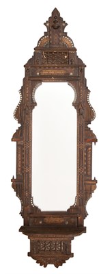 Lot 152 - North African Style Bone Inlaid Wood Mirror...