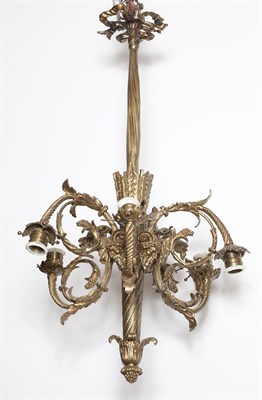 Lot 285 - Louis XVI Style Gilt-Metal Six-Light...