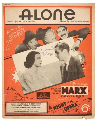 Lot 301 - MARX, GROUCHO Signature on score, for the song...