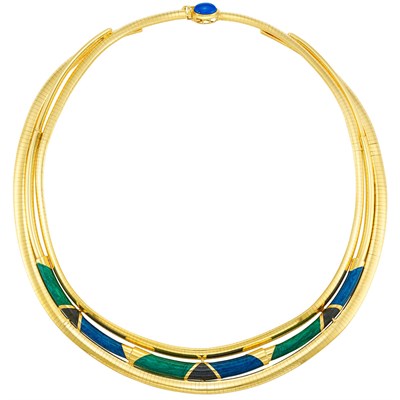 Lot 26 - Gold and Enamel Necklace