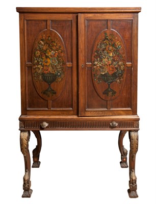 Lot 315 - Continental Style Paint Decorated Mahogany...