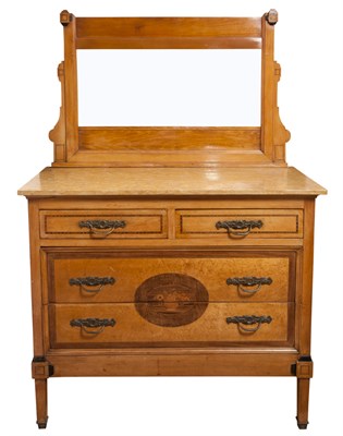 Lot 197 - American Aesthetic Movement Marble Top Inlaid...